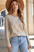 Asymmetric Exposed Seam Detail Drop Shoulder Crew Neck Pullover Top